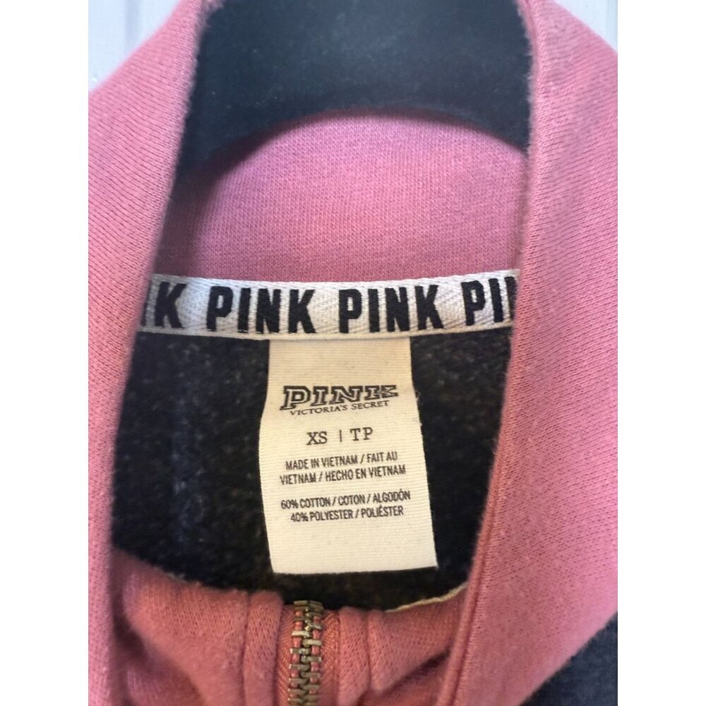 Victoria's Secret Pink Women's Mauve Pink 1/4 Zip Pullover Sweatshirt Size XS - Picture 3 of 12